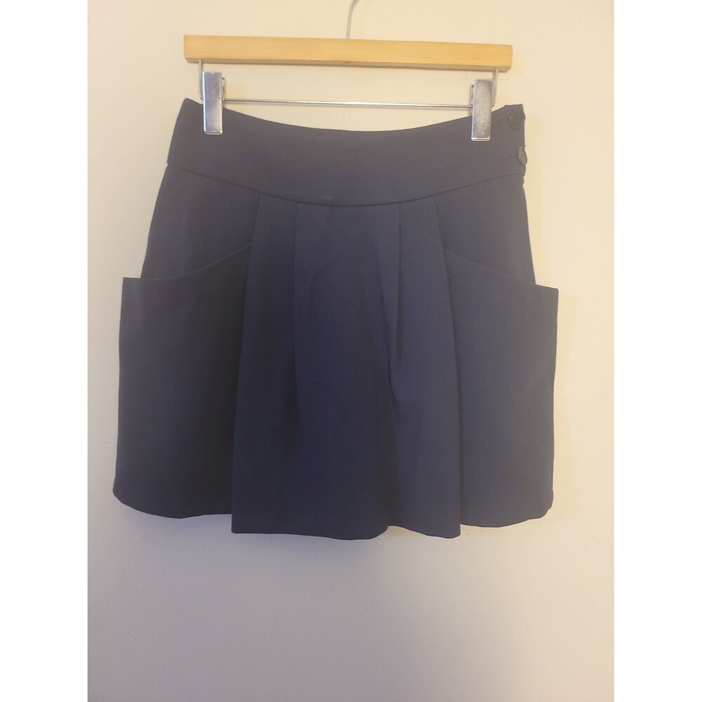 Lacoste Navy Blue Ponte Knit Pleated Mini Skirt Italian Sz 36 US 4/XS